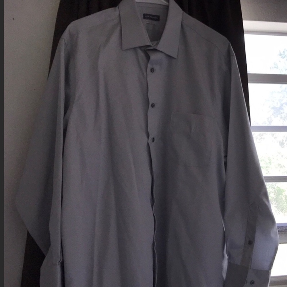Van Heusen Light Grey Button down long sleeve
